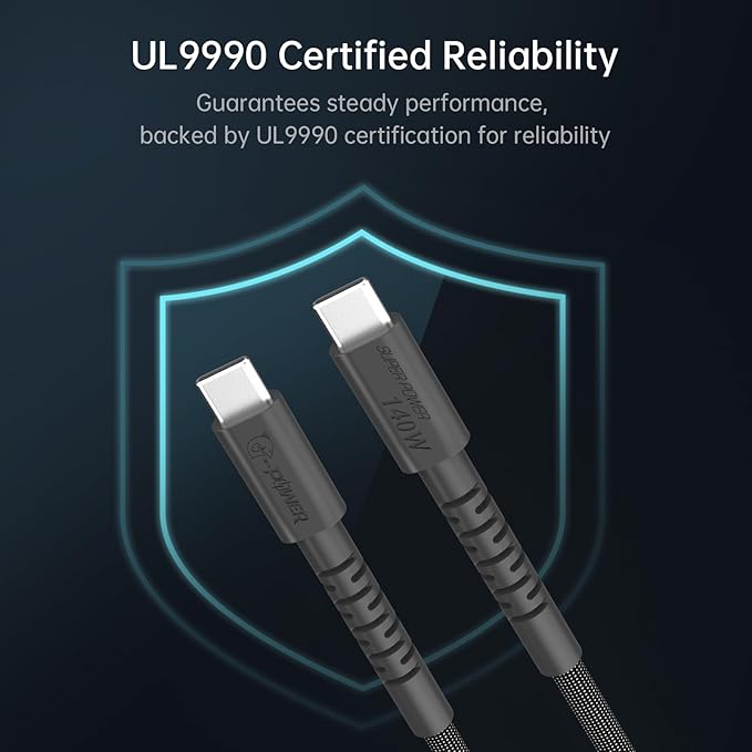 USB C Cable 240W Max & 140W Fast Charge & High-Speed Data USB C to C Cable, 5ft, 90° Bendable, Biodegradable Nylon, PD 3.1, Compatible with MacBook Pro, for iPhone 17/16/15, iPad, Samsung, Pixel etc.