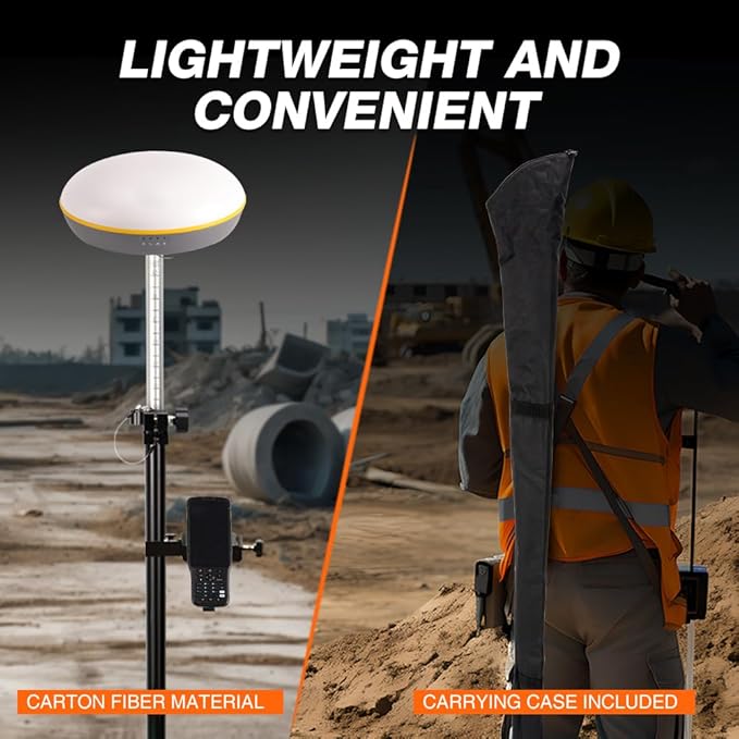 Carbon Fiber GPS Telescopic Pole - Extended to 2.5m/8.2FT, for Land Surveying and Engineering GPS/GNSS Accessories and Instruments (GLS25A)