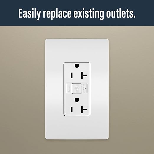 Legrand Radiant WNRR20WH 20 Amp Smart Outlet with Netatmo, Compatible with Alexa, Google Assistant & Apple HomeKit, 20A, White (1 Count)