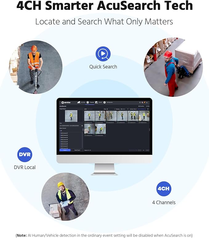 ANNKE 2MP Two-Way Audio Security Camera System, 8CH 3K Lite DVR, 8pcs 1080P CCTV White Wired Cams with Color Night Vision, AI Motion Detection, Smart AcuSearch, 2TB HDD for Outdoor Home Surveillance