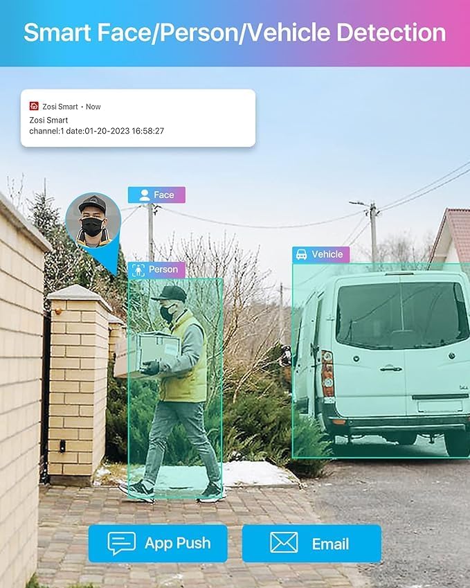 ZOSI 5MP PoE Add-on Camera, Face Person Vehicle Detection, 2 Way Audio, Starlight Night Vision, Sound&Light Siren, 3K Weatherproof Outdoor Indoor Home Bullet IP Cam, Only Compatible with ZOSI POE NVR