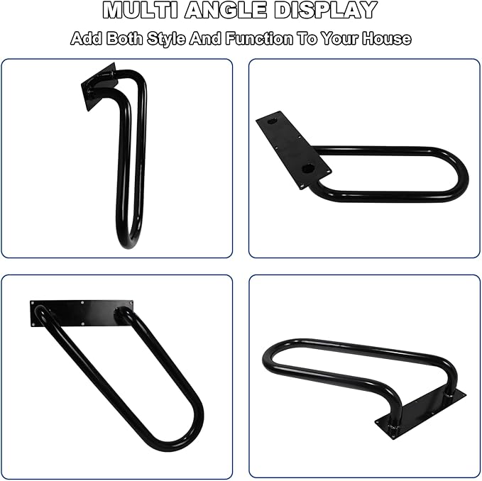 Jamb Mount Handrails for Outdoor Steps-1-2 Step Waterproof Stairs Railing-Powder Coated Side Mount Hand Rails for Indoor Stairs-Non-Slip Staircase Grab Rail for Deck/Porch/Mobile Home/Short Stairway