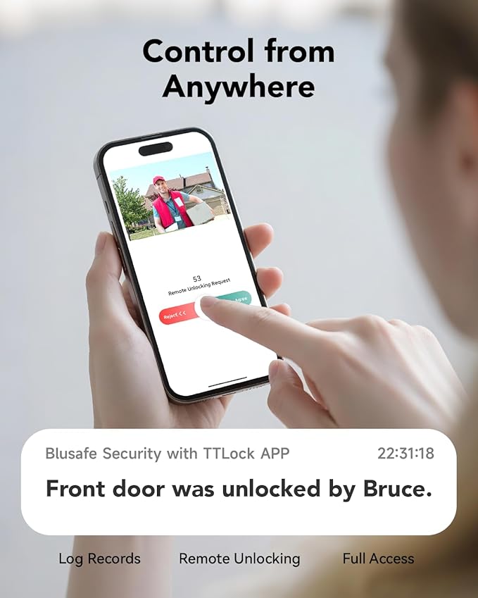 Smart Lock Doorbell Fingerprint Smart Door Lock Deadbolt for Homeowners or Parents Door Lock with Camera and Door Handle for Renters, Keyless Entry Door Lock for Front Door (Contour V Sand Nickel)