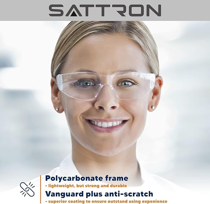 Clear Safety Glasses Bulk of 50, ANSI Z87.1 Eye Protection for Women Men, Scratch & Impact Resistant Protective Glasses, Ideal for Lab, Construction, Shooting