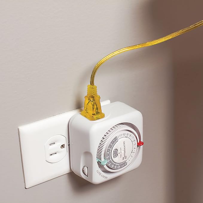 Intermatic TN111K 15-Amp Indoor Timer - Versatile 24-Hour Control - Easy Manual Override and Single 2-Prong Design (1 Pack)