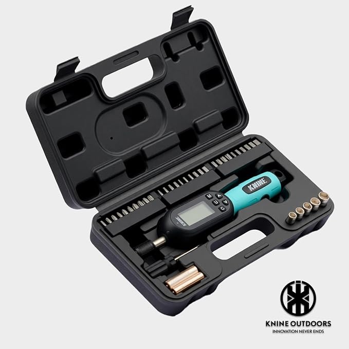 KNINE OUTDOORS 1/4 inch Digital Torque Screwdriver Wrench Driver Set, Inch Pounds lbs for Maintenance, 10-100 in-lb (1.2–12 Nm), Hex Bits, For Tools, Bike Repairing and Mounting