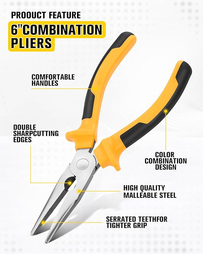 5pcs General Household Tool Set, Includes Pliers, Crosshead Screwdriver, Flat-head Screwdriver, Electrical Pen, Suitable for Daily Use