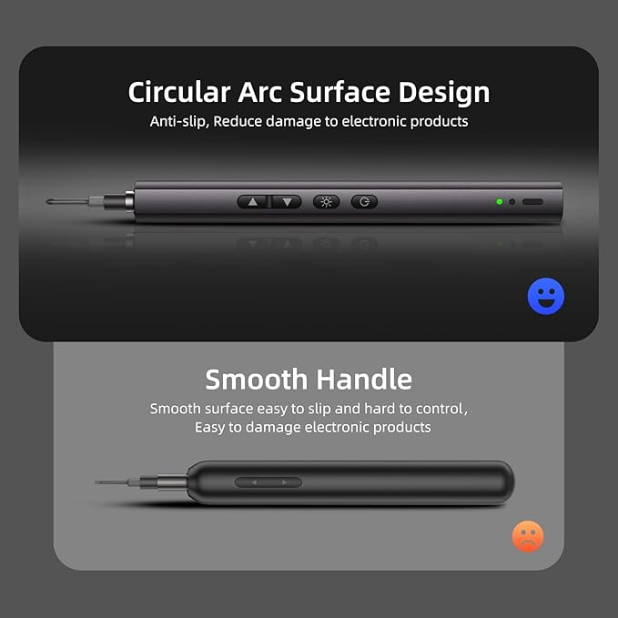 Electric Screwdriver Set, 2025 NEW 44 in 1 Mini Cordless Precision Screwdriver, Ultra-high Strength Steel Bits, 2 Speeds, Long Battery Life, Anti-slip Handle, LED Lighting, For Most Digital Products