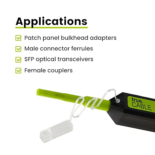 TRUE CABLE Fiber Optic Pen Click Cleaner, Dual Position, 5 PCS, LC/MU, 800+ Cleans, 1.25mm UPC/APC Connector Ferrules, Anti-Static, Endface Cleaning Pen