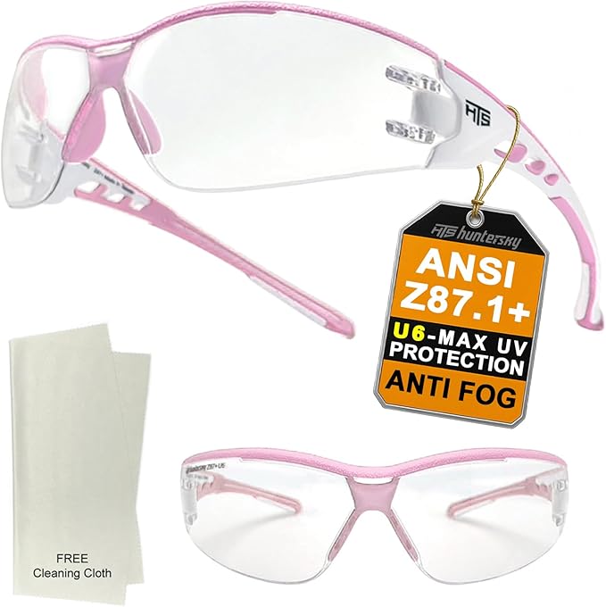 Super Flexible Lightweight Anti Fog Wrap-Around U6 Clear Shooting Safety Glasses with ANSI Z87.1 Scratch Resist