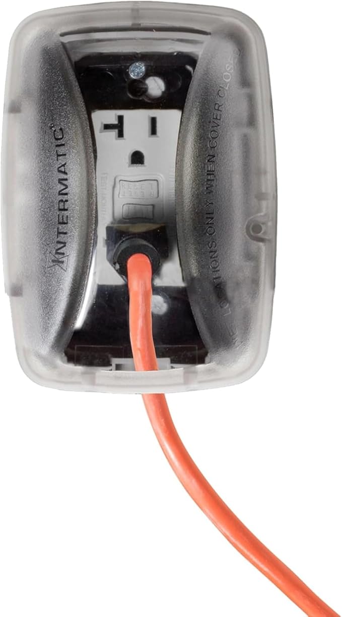 Intermatic WP5100C Extra-Duty in-Use Electrical Outlet Cover - Single Gang, Versatile Outdoor Receptacle Cover - Secure and Weatherproof Design for Outdoor GFCI Outlets, Durable Plug Cover - 2.75"