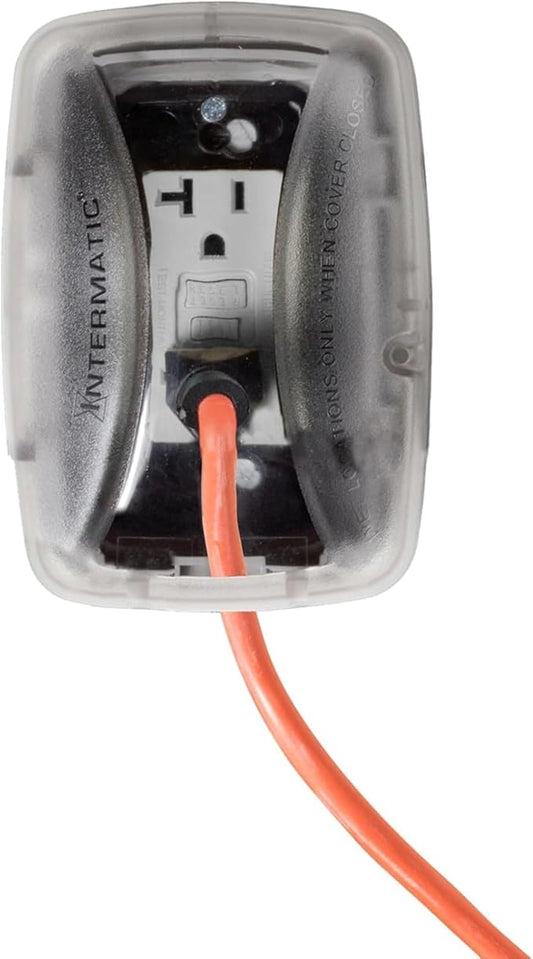 Intermatic WP5100C Extra-Duty in-Use Electrical Outlet Cover - Single Gang, Versatile Outdoor Receptacle Cover - Secure and Weatherproof Design for Outdoor GFCI Outlets, Durable Plug Cover - 2.75"