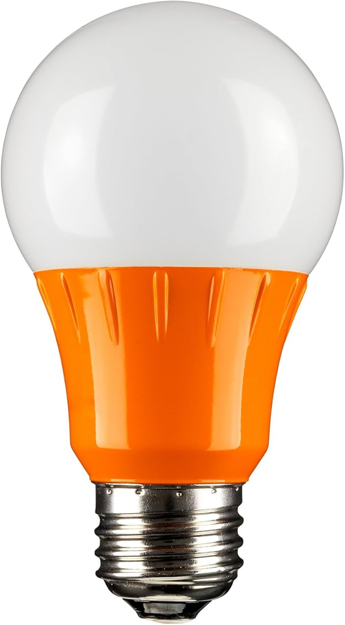 Sunlite A19/3W/O/LED LED A19 Colored Light Bulb, 3 Watts (25w Equivalent), E26 Medium Base, Non-Dimmable, UL Listed, 1 Count (Pack of 1), Orange