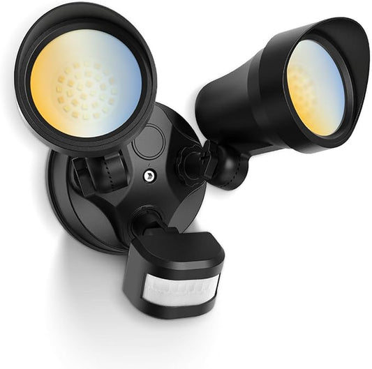 ALUSSO® Motion Sensor Outdoor Lights, 30W 2700LM Flood Lights Outdoor, 3 Modes (Dusk to Dawn/Auto/On Time), 3CCT 3000K/4000K/6500K Waterproof Hardwired Security Light ETL Listed for Porch Garage, 1PC