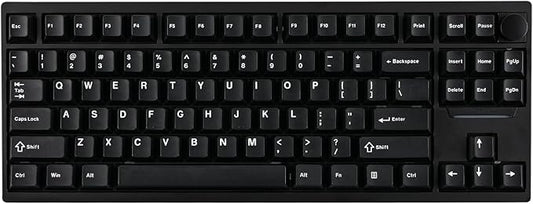 EPOMAKER P87 TKL Aluminum Wireless Gaming Keyboard, QMK/VIA Programmable, 87% Bluetooth/2.4Ghz/USB-C, with CNC Metal Knob and RGB Backlight (Black, Wisteria Linear Switch)