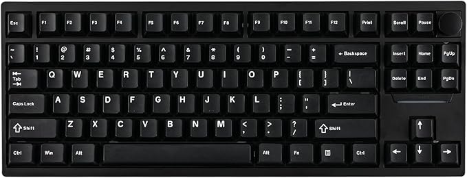 EPOMAKER P87 TKL Aluminum Wireless Gaming Keyboard, QMK/VIA Programmable, 87% Bluetooth/2.4Ghz/USB-C, with CNC Metal Knob and RGB Backlight (Black, Wisteria Tactile Switch)