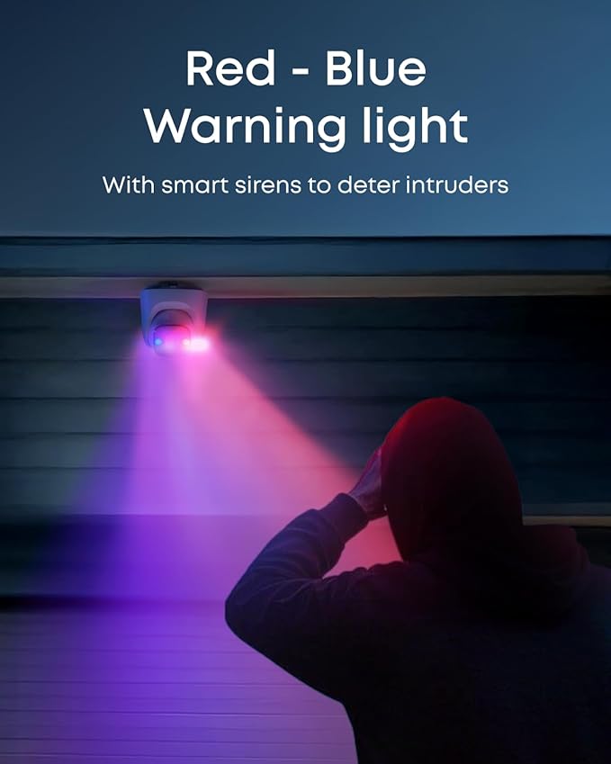 eufy PoE Turret Security Camera E41, NVR Add On Cam, 24/7 Recording, 4K UHD, 122° FOV, F1.6 Color Night Vision, Human/Vehicle/Pet AI Detection, Red and Blue Strobe, Plug and Play