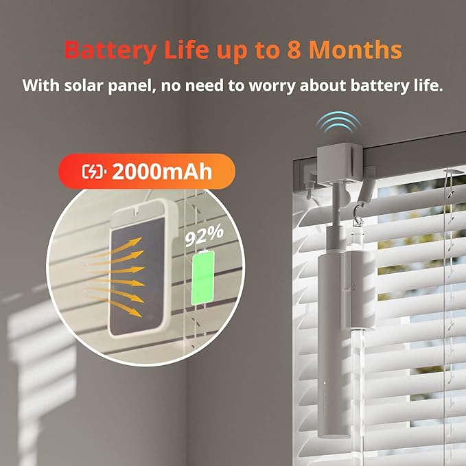SwitchBot Smart Electric Motorized Blinds Kit - 3Pack with 2.4G WiFi Remote Control, Solar Powered, Compatible with Alexa, Google Home and Siri, Light Sensing Control, Unlimited Group Control