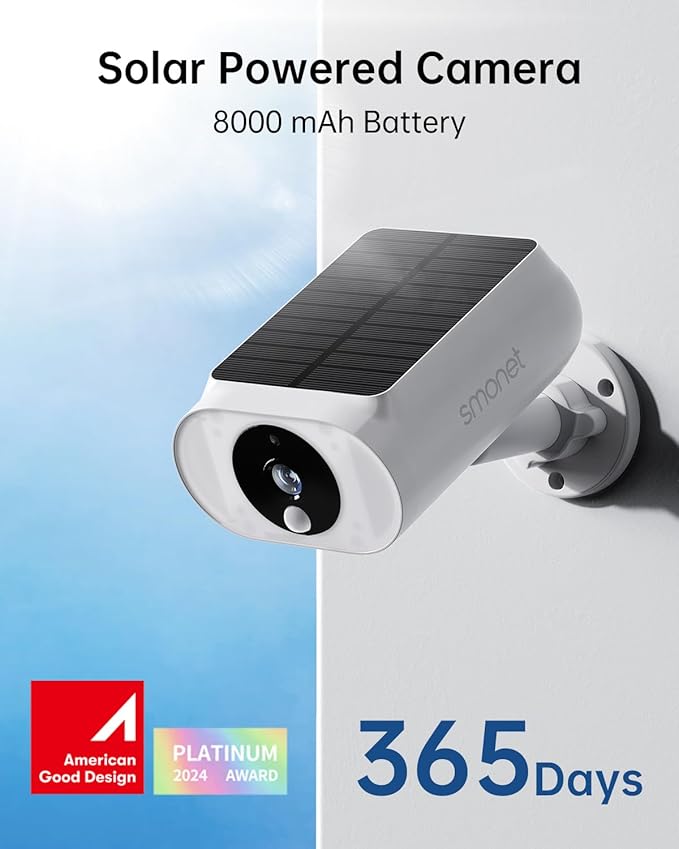 Solar Security Cameras Wireless Outdoor, 2K WiFi Home Security Camera System, 4 Surveillance Cameras Kit Battery Powered, 128G Local Storage, Spotlight, Night Vision, No Monthly Fee