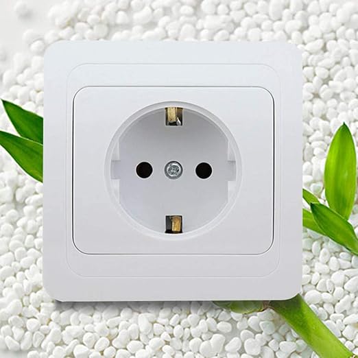 Mayata 1pcs Wall Panel Power Socket Plug Grounded 16A French Standard Electrical Outlet 86mm 86mm