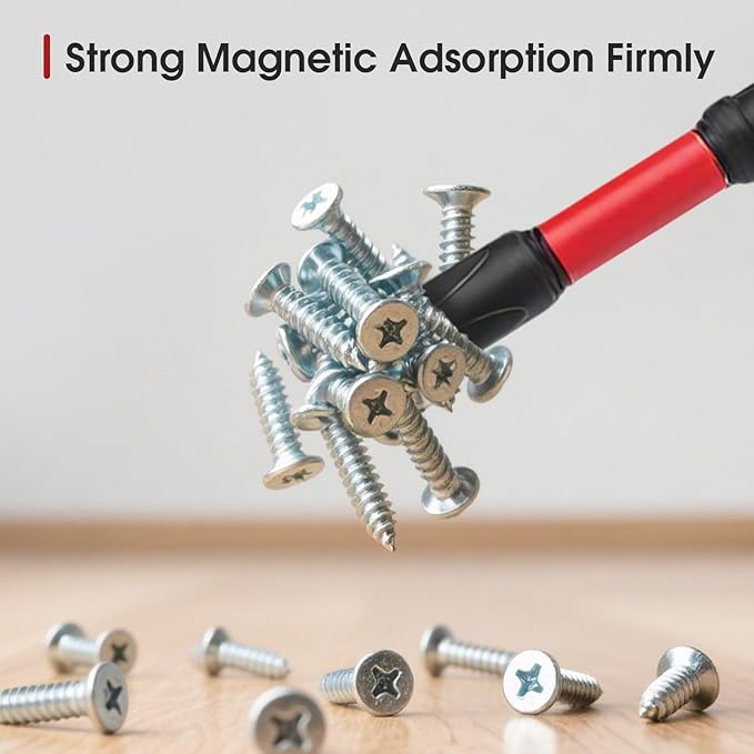 FPH2 Impact Screwdriver Bit Set for Electricians, FPH2 Bits with Magnetic for Electricians, S2 Steel 65mm & 110 mm Slotted Heads 1/4 Inch Hex Shank with a Pair of Glove, 11PCS