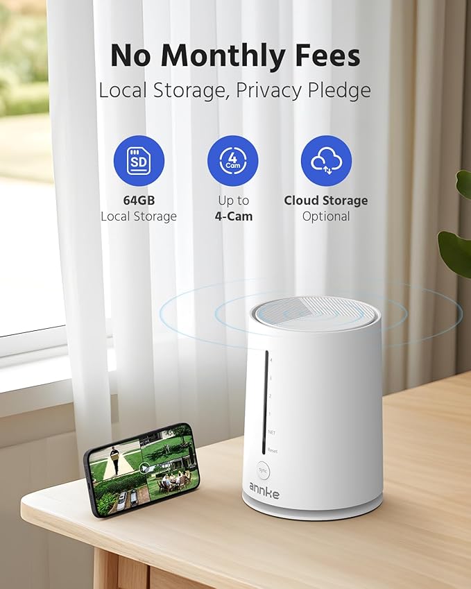 ANNKE 4MP 2K Wireless Security Camera Outdoor, 5MP 2-Cam Kit Solar Surveillance System, PIR Human Detection, 360° Pan&Tilt, Compatible with Alexa, Color Night Vision, No Monthly Fee, 64GB Memory Card