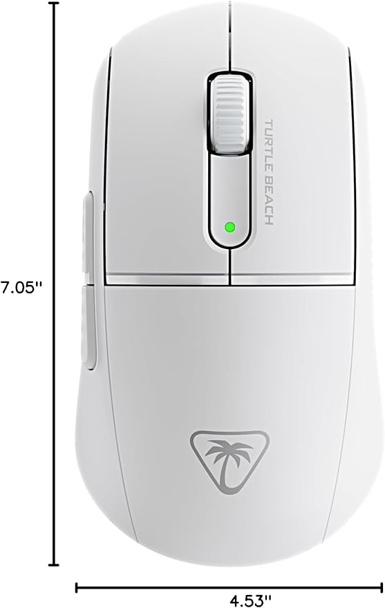 Turtle Beach Burst II Air – 2.4GHz Wireless Gaming Mouse: 47g Ultra Lightweight, Optical Switches, Symmetrical, 26K DPI Optical Sensor, Bluetooth, 120-hour Battery, USB-C Cable – White