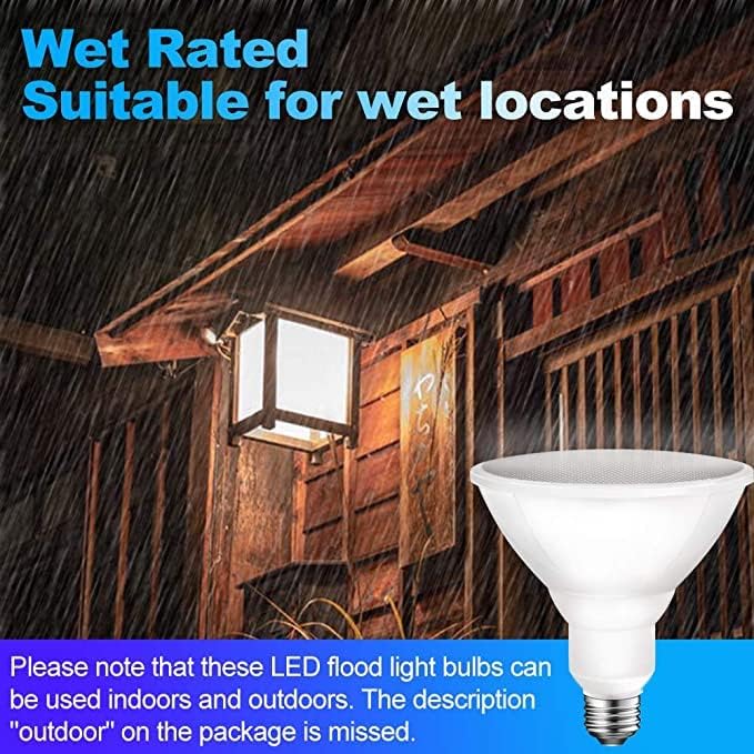 Energetic PAR38 LED Flood Outdoor Light Bulb, 4000K Cool White, 90 Watt Equivalent (11W), Wet Rated, 900LM, E26 Base, Non-Dimmable, 6 Pack