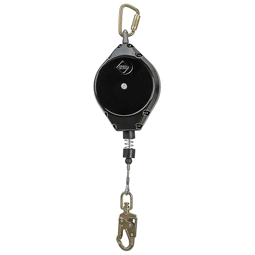 Peakworks Fall Protection Leading Edge Self Retracting Device (SRD) - 60 ft Single Leg Cable w/Swivel Snap Hook - Certified ANSI Z359.14-2021 Class 2 LE SRD (Available in Multiple Lengths & Styles)