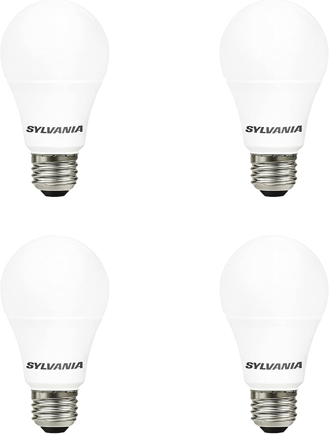 SYLVANIA LED A19 Light Bulb, 100W = 14W, Non-Dimmable, Frosted Finish, 1500 Lumens, 2700K, Soft White - 4 Pack (78101)