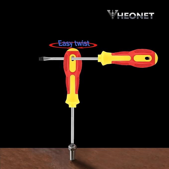 Magnetic Screwdriver Sets 6 PCS,Screwdriver Set with Bag,Flat Head Phillips Screwdriver, Non-Slip Cushion Grip for Repair Home Improvement,Red & Yellow