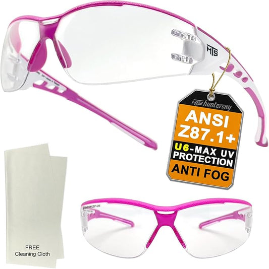 Super Flexible Lightweight Anti Fog Wrap-Around U6 Clear Shooting Safety Glasses with ANSI Z87.1 Scratch Resist