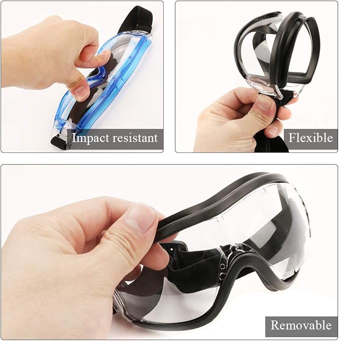 COMLZD Kids Safety Goggles, Safety Glasses For Kids, Kids Sports Goggles Science Lab Eye Protection Resistant Lens Anti-fog…