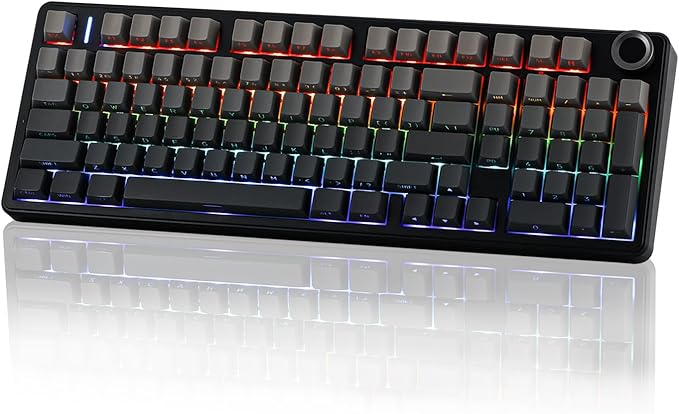 EPOMAKER X Aula F99 PRO Wireless Gaming Keyboard with 8000mAh Battery, Hot Swappable Creamy Keyboard, 2.4GHz/Type-C/BT5.0, NKRO, RGB Backlit for Win/Mac/Gaming (Black Gradient)