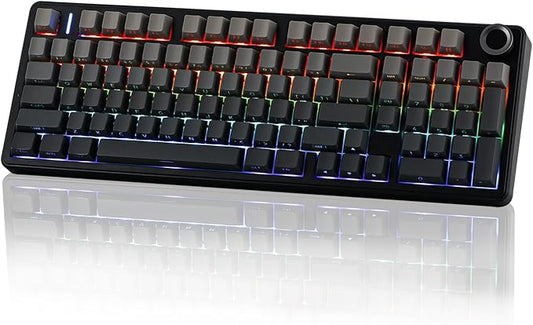 EPOMAKER X Aula F99 PRO Wireless Gaming Keyboard with 8000mAh Battery, Hot Swappable Creamy Keyboard, 2.4GHz/Type-C/BT5.0, NKRO, RGB Backlit for Win/Mac/Gaming (Black Gradient)