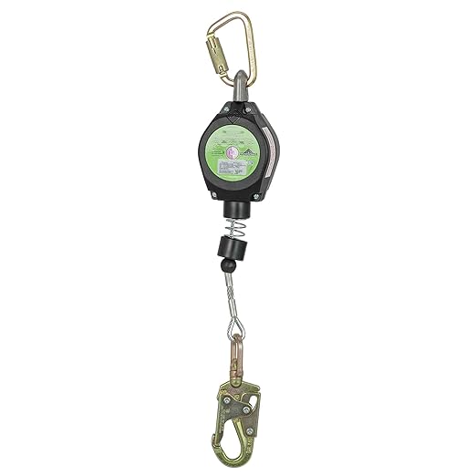 Peakworks Fall Protection Leading Edge Self Retracting Device (SRD) - 10' Single Leg Cable with Swivel Snap Hook - Certified ANSI 359.14-2021 Class 2 LE SRD (Available in Multiple Lengths & Styles)