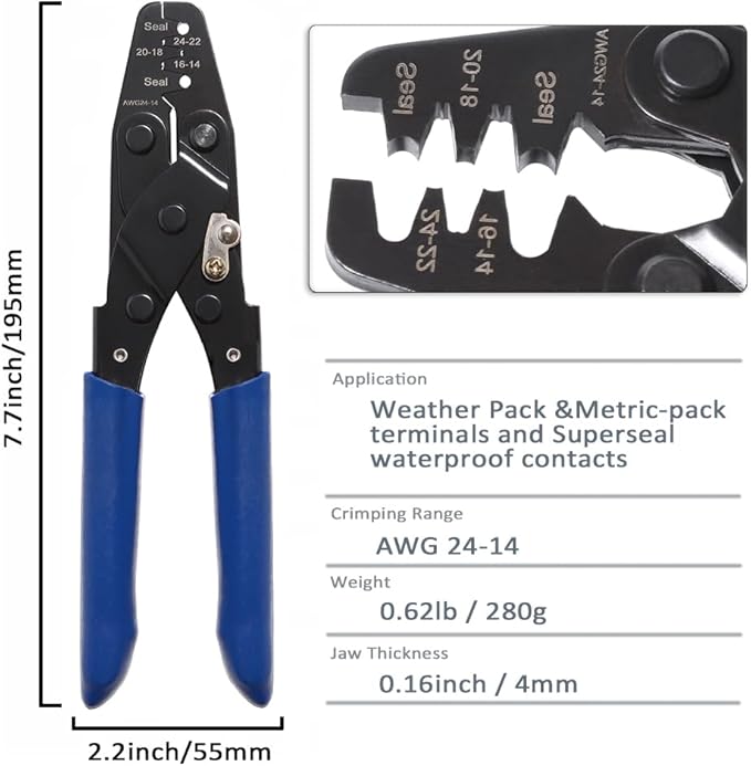 Connector Pins Kit Terminal Pin Automotive Car Electrical 1/1.5/1.8/2.2/2.3/2.5/2.8/3.5mm Male&Female Wire Seals Removal Tool kit Motorcycle ATV Wire Non-Insulated Plug Crimp Tools Set
