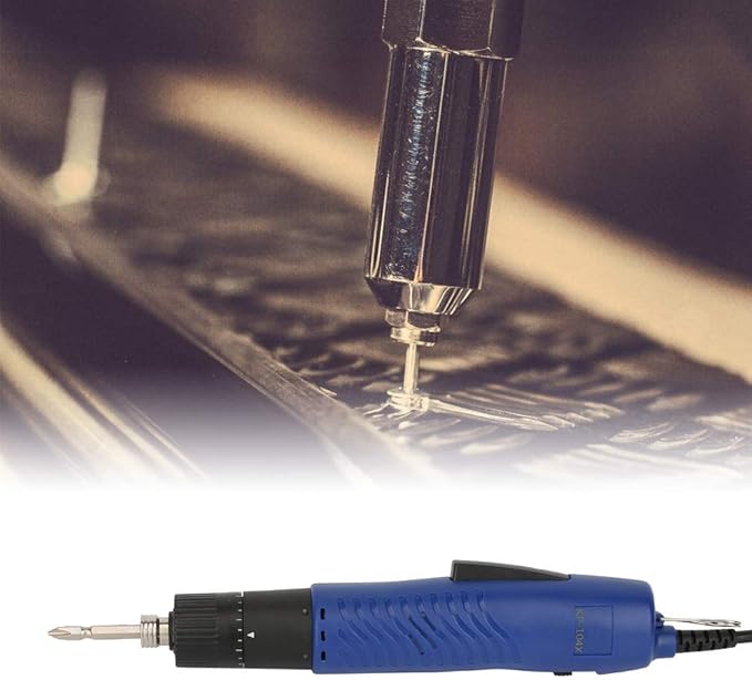 WALFRONT Electric Screwdriver Adjustable 1/4" Handheld Straight Shank Practical Repair Kit 900RPM Fit Screw 2-6mm(US Plug 110V)