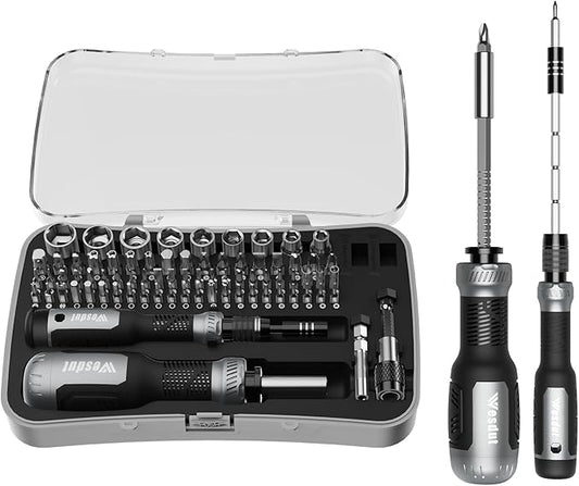 [Super Durable] 77in1 Screwdriver Set, Include 46in1 Precision Screwdriver and 23in1 1/4 Inch Nut Driver, Flat Head, Torx, Hex, Square, Repair Kit, Man Gift Screw Driver
