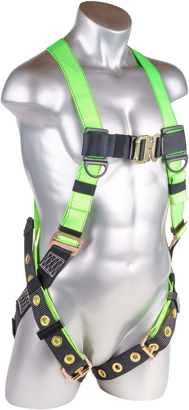 Palmer Safety Construction Harness 5 Point Adjustment, Back D-Ring, Grommet Legs, Multiple Styles I OSHA ANSI Compliant