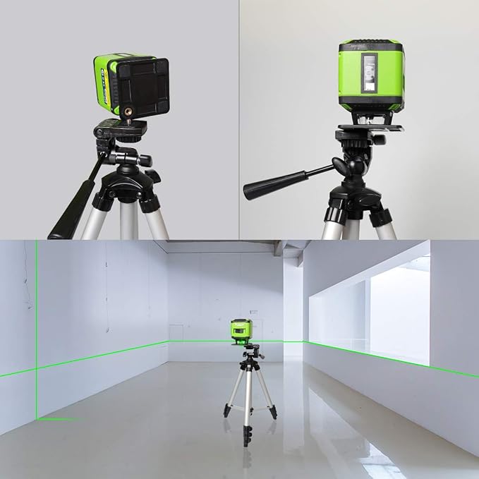 Floor Laser Level for Tile, Huepar 360° Self Leveling Laser Square Level Tile Laying (±1/13 in. at 33 ft) - Floor Laser for Tile Installation/Floor Alignment/Wallpaper - FL360G