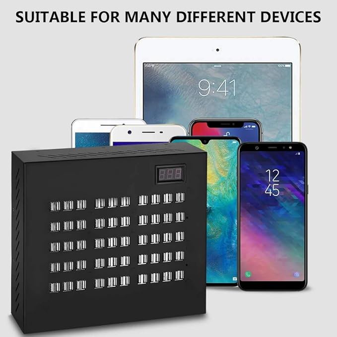 USB Charging Station,100 Ports USΒ Power Station Multi Port USΒ Wall Charger Adapter Phone Noninterference Multiport Desktop USB Rapid Charger for Hotel School Shopping Malls