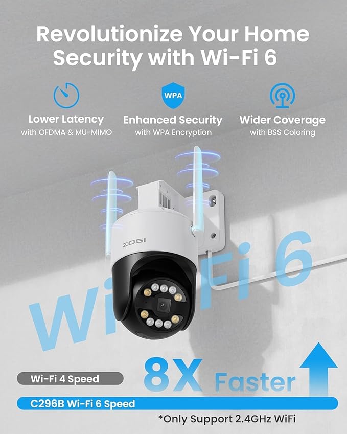 ZOSI 2K Wireless Security Camera System,4pcs 3MP Pan/Tilt Cameras Outdoor Indoor,Night Vision,Spotlight Siren,AI Human Detection,8CH 3MP WiFi Surveillance NVR with 1TB HDD for 24/7 Recording