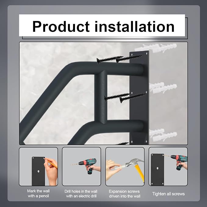 2 Pack Outdoor Handrail for 1-3 Step Stairs, 28.7” Wall Mount Stair Hand Railing Grab Bars Metal Stair Railing Handrails for Outdoor Steps, Garage, Porch, Garden, Indoor (Simple Bent Shape)