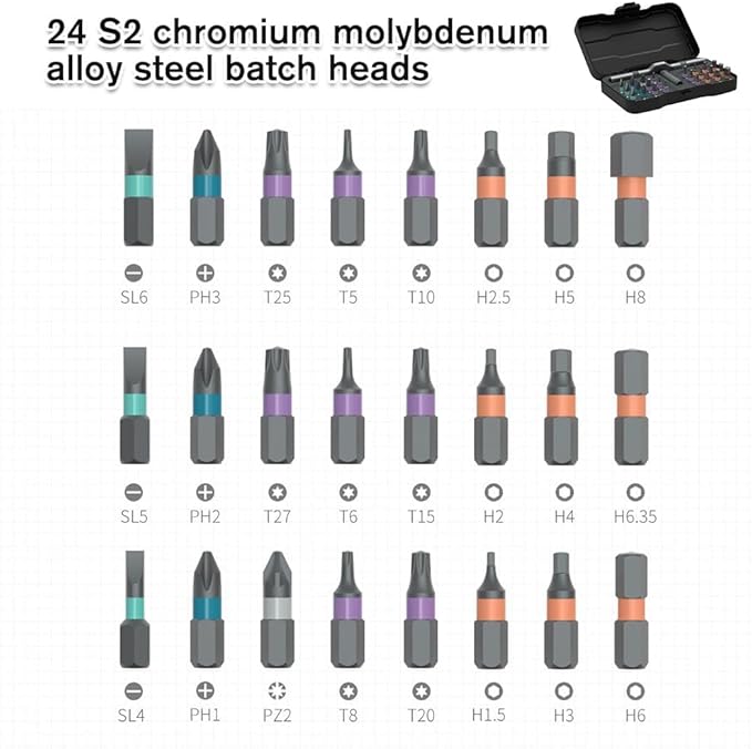 DIY Screwdriver 24 In 1, New 24 in 1 Magnetic Screwdriver Set Rotating Screwdriver Set, Multi-Function Magnetic Repair Tool with Detachable Handle for Professionals, Diy, Work and Maintenance (1PCS)