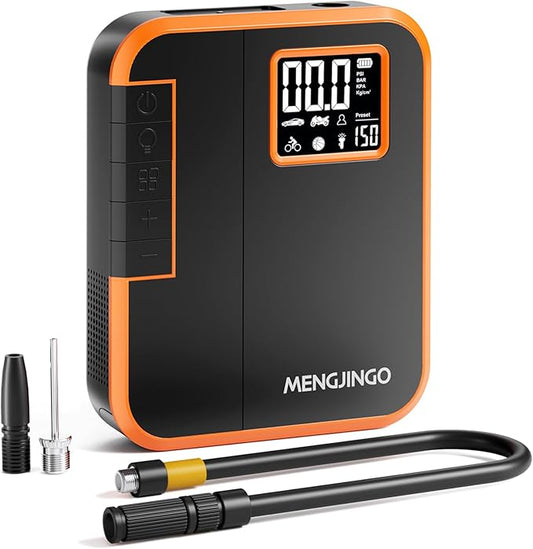 Tire Inflator Portable Air Compressor, 2X Faster Inflation Cordless Air Pump for Car Tires, 6000mAh Auto Pump with Digital Pressure Gauge, Electric Pump for Car, Motorcycle, Bicycle, Balls