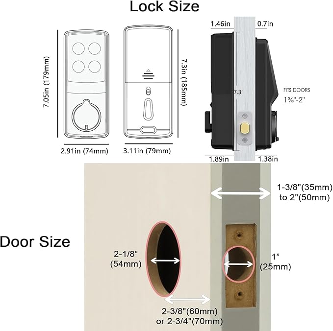 Lockly Secure Plus, RFID Card Smart Lock, Keyless Entry Door Lock, Smart Locks for Front Door, PIN Genie® Keypad, 3D Biometric Fingerprint Sensor, Auto Lock Smart Door Lock