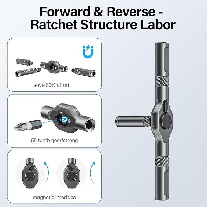24 in 1 Magnetic Screwdriver Set, DIY Ratchet Screwdriver Set, Multi Bit Magnetic Drive Set with Detachable Ratchet Handle, Repair Tool Kit for Electronics, Bicycles, Stocking Stuffers for Men Women