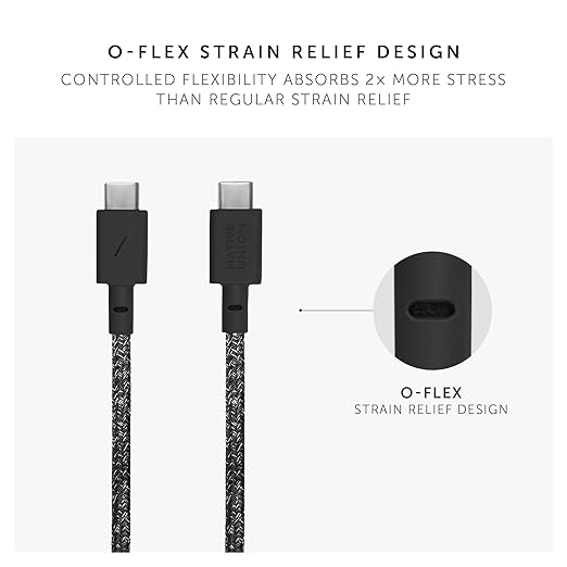 Native Union Type-C Belt Cable - USB-C to USB-C 4ft Ultra-Strong Charging Cable Compatible with iPhone 16, 16 Plus, 16 Pro, 16 Pro Max, iPad Pro, iPad Air, Samsung S24, Flip 6, Fold 6 (Cosmos)
