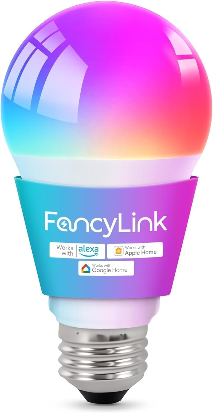 Matter Smart Light Bulbs, Color Changing Light Bulb, hub Required, A19 60W,2.4Ghz WiFi only,Compatible with Alexa Google Assistant, Apple Home,16 Million Colors RGBCW 800 Lumens,1 Packs